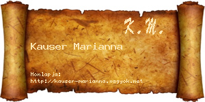 Kauser Marianna névjegykártya
